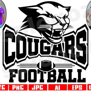 Cougars voetbal svg Cougar voetbal svg Cougars voetbal png Cougars svg Cougar svg Cougars mascotte svg Cougars voetbal logo Cricut ontwerpen