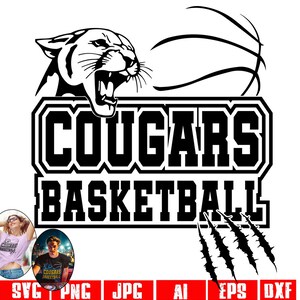 Cougars svg, Cougar svg, Cougar basketball SVG, Cougar basketball svg, Cougar mascot svg Cougars mascot svg Cougars png Cricut designs files