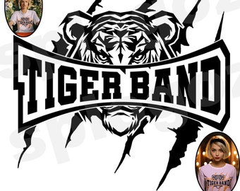 Tiger band svg Tigers band png Tiger svg Tigers png school spirit svg Tigers School band design Cricut designs school pride png Tigers logo