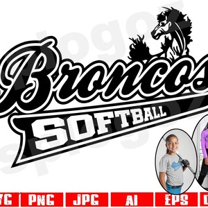 Broncos softball svg, Bronco softball svg, Broncos softball png, Broncos svg, Bronco svg, Broncos mascot svg, Cricut designs, Silhouette svg