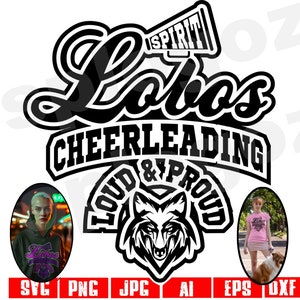 Lobos cheerleading svg team clipart Lobo cheer svg spirit shirts png Lobo cheerleading svg school spirit design camisa de mascote da escola Lobo png