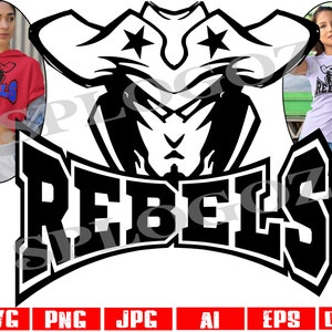 Rebels svg, Rebel svg, Rebels png, Rebel png, Rebels svg file, Rebels spirit svg, Cricut designs, Rebels mascot svg, Rebels logo, Rebels jpg