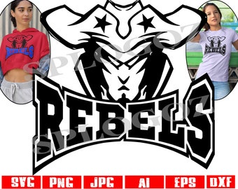 Rebels svg, Rebel svg, Rebels png, Rebel png, Rebels svg file, Rebels spirit svg, Cricut designs, Rebels mascot svg, Rebels logo, Rebels jpg