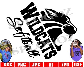 Wildcat softball svg sports Digital Cut File School Pride Svg Cricut Silhouette Wildcats svg Wildcats softball svg Wildcat svg sports