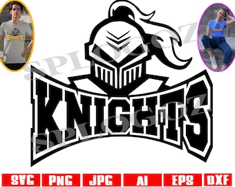 Knights mascot SVG cut file for Cricut and Silhouette printable knight school logo PNG for sports team jerseys and digital designs