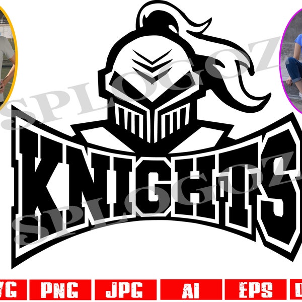 Knights svg, Knight svg, Knights png, Knight png, Knight mascot svg, Knight school logo, sports, sports jerseys, Cricut Silhouette files svg