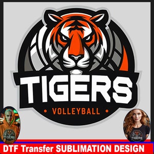 Tigres volley-ball sublimation png, Tigres PNG, Tigres volley-ball png, Tigres tshirt png. Conception de la fierté de l'école, transfert DTF, fichier png Cricut