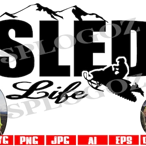 Skuter śnieżny svg, Skutery śnieżne svg, Życie na sankach svg, Sanie svg Pobieranie cyfrowe, Plik do cięcia SVG, SVG dla Cricut lub Silhouette, sporty zimowe svg png