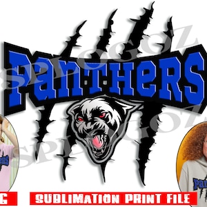 Conception de sublimation de panthères, sublimation de panthères png, png de sports, png de panthère, silhouette de Cricut, transfert de panthères, logo de téléchargement de panthère