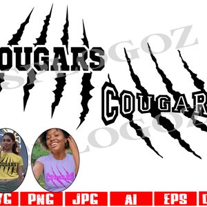 Cougars svg, Cougar svg, Cougar png Cougars png, Cougars football SVG and DXF File for Cricut & Silhouette, Cougar scratches svg Cougar jpg
