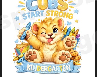 Back to School Kindergarten Lion Cubs start Strong png
