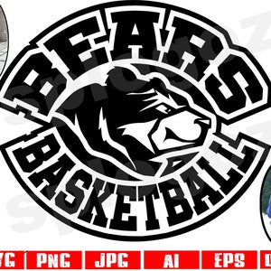 Ours basket-ball svg Ours basket-ball svg Mascotte d'ours png Mascotte d'ours svg Ours svg ours svg Logo ours Esprit de l'école ours Projets Cricut