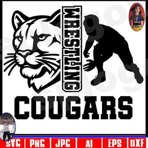 Cougars wrestling svg Cougar wrestling svg Cougars wrestling png Cougars svg Cougars svg Cougars mascot svg Cricut projects school spirit