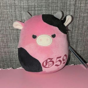Custom mini 5" G59 "Diamond Girl" plush, baby pink glitter
