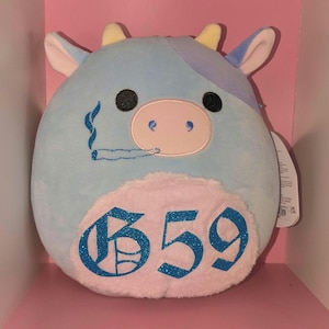 Custom G59 Cow with joint, blue glitter