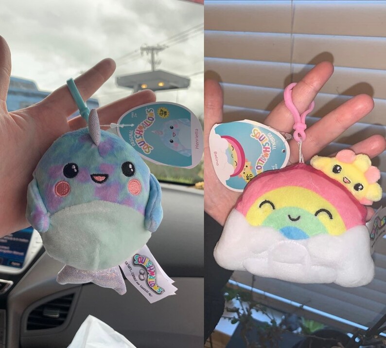 Squishmallow Scented Keychain Belina Henrietta Rainbow Etsy