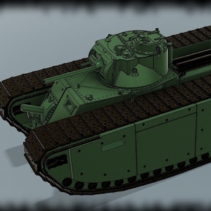 TOG-I 1940 WWII British Heavy Tank Prototype STL file for fdm/fff 3D printing - 1:56 scale / Bolt Action / historical war games
