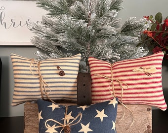 Set of 3 5x7 Primitive Americana Pillows