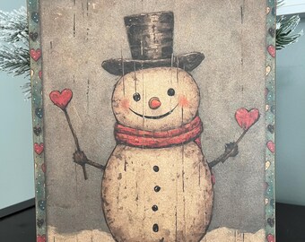 Primitive Valentine 8x10 Canvas Panel