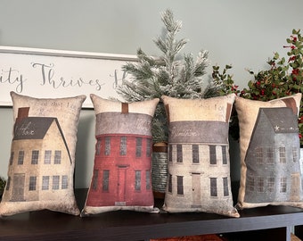 Primitive Saltbox  7x11 pillow