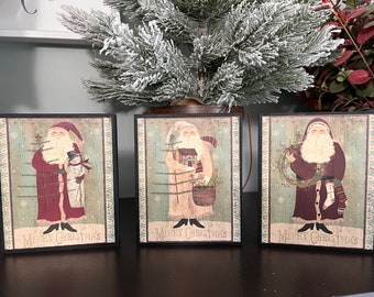 Primitive Christmas Wood Blocks