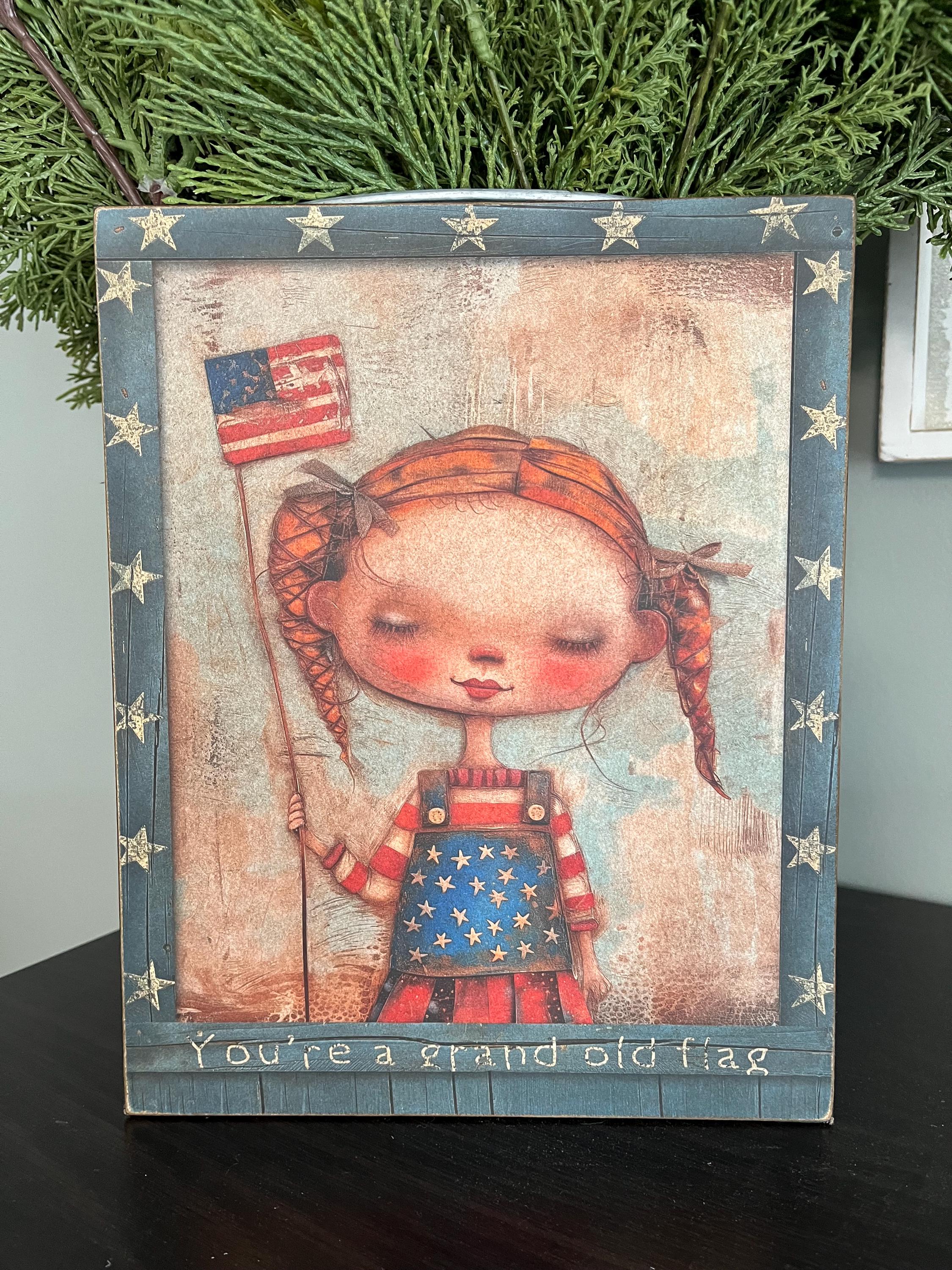 Primitive Americana 8x10 canvas Panel