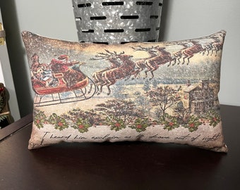 Primitive Christmas Pillow 7x11