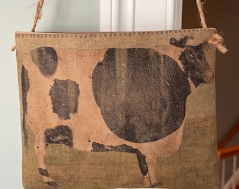 Primitive Cow hanging bag