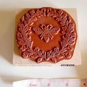 Rubber Stamp Bee Design Block/DIY Bee/Bee and Floral Design/Stamps/Crafting/Card Stamping/Never used/Ready to Ship/I Had Two/