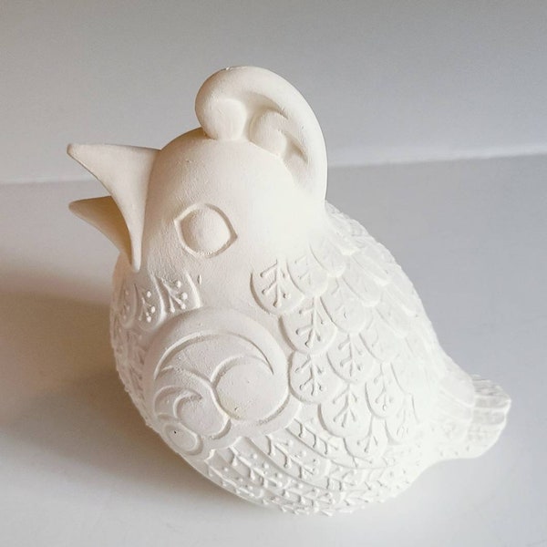 Ceramic Bird DIY Bisque Ready To Paint Vintage Style Bird