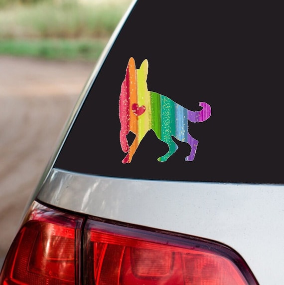 Rainbow, German Shepherd, Heart, Gift, Svg, Decal, Sticker
