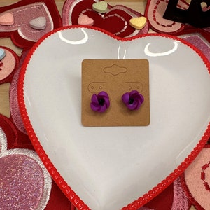 Polymer Clay hand sculpted flower studs
