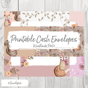 Printable Cash Envelopes - Woodlands Part 2