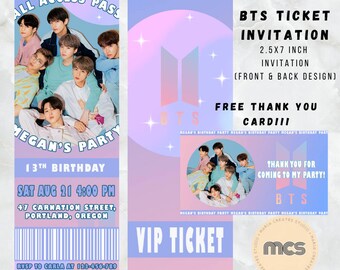 Bts Birthday Invitation Card < 6th Birthday Invitation Card