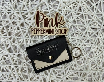 Personalized Keychain Wallet, ID Holder Wallet, Women's Small Wallet, Personalized Wallet, Monogram Wallet, Women's Gift, ID Card Wallet