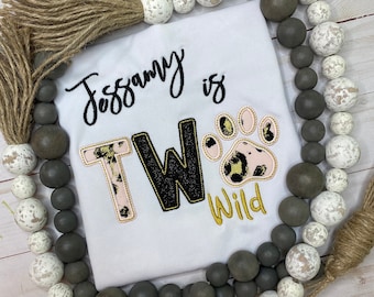 Kids Two Wild Birthday Shirt, Two Wild Shirt, Leopard Print Two Wild Shirt, Animal Print Two Wild Shirt, Kids Birthday Shirt, Birthday Shirt