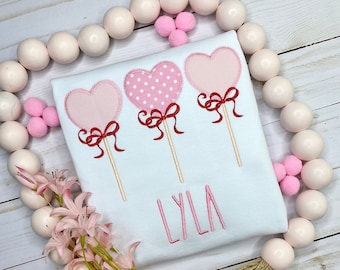 Valentines Embroidered Kids Shirt, Custom Girls Valentines T shirt, Personalized Holiday Valentines Shirt, Valentines Embroidered Kids Tops