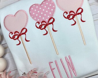 Valentines Embroidered Kids Shirt, Custom Girls Heart T shirt, Personalized Holiday 3 Heart Shirt, Valentines Embroidered Kid Top, Heart Top