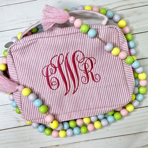 Seersucker Bible Cover, Monogrammed Bible Cover, Personalized Bible Cover, Embroidered Bible Cover, Personalized Gift, Bible Carrier