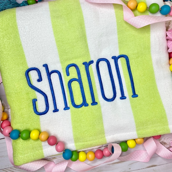 Embroidered Beach Towels Etsy