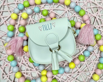 Personalized Girls Tassel Purse, Kids Tassel Purse, Children Personalized Purse, Tassel Purse, Monogramed Children Purse, Little Girl Purse