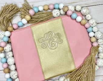 Monogram Wristlet, Monogram Wristlet, Embroidered Wristlet Purse, Pink Wristlet, Black Wristlet, Personalized Wristlet, Personalized Clutch