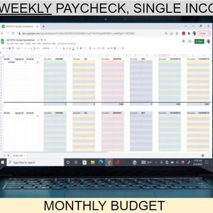 MONTHLY Budget Spreadsheet - Bi-Weekly Paychecks For SINGLE Income