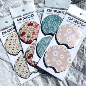 Neoprene Car Coasters: Fun Cup Holder Accessories, Set of 2
