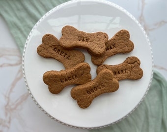 Personalized Peanut Butter Dog Bone Treats: New Puppy Gift Box