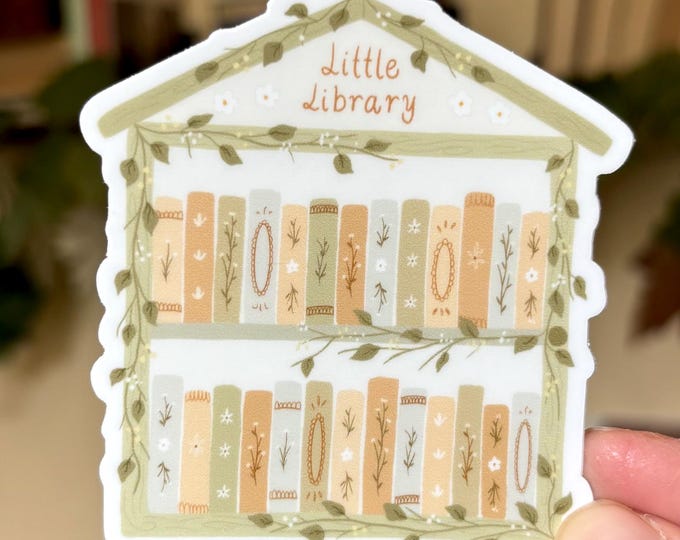 Floral Little Free Library Sticker