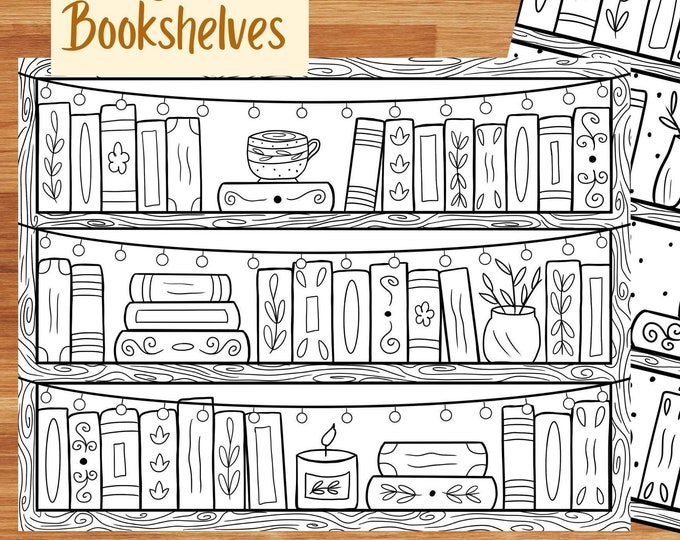 Printable Coloring Bookish Bookmarks - Set of 4 Bookmarks