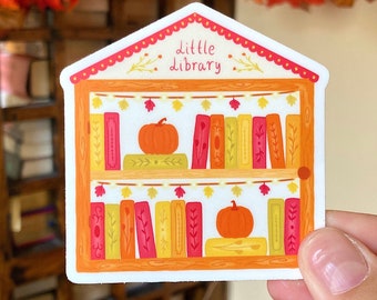 Fall Little Free Library Sticker