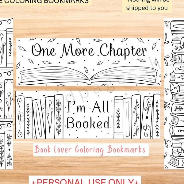 Books and Reading Printable Coloring Bookmarks for Kids and Adults, Reading Coloring Bookmarks for Adults, Coloring Bookmarks for Spring