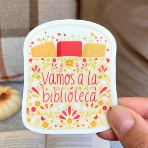 Vamos a la Biblioteca Sticker, Spanish Library Sticker, Libros Sticker, Spanish Books Sticker, Bookish Spanish Stickers, Latina Reader